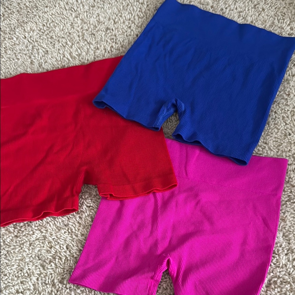 SHEIN Women's Athletic Shorts - Red, Blue, Pink